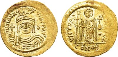 Лот №12,  Византийская Империя. Император Маврикий Тиберий. Солид 583-602 гг.