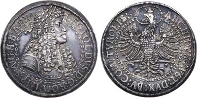 Лот №157,  Священная Римская Империя. Австрия. Император Леопольд I. Двойной талер.
