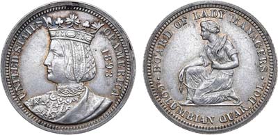 Лот №160,  США. 1/4 доллара 1893 года. В память Колумбийской выставки.