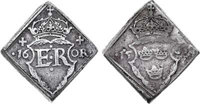 Лот №177,  Королевство Швеция. Король Эрик XIV. 16 эре 1563 года. Клиппа.