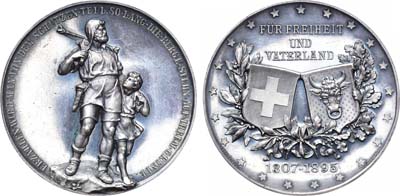 Лот №80,  Швейцария. Кантон Ури. Медаль 1895 года. Альтдорф. В честь открытия памятника Вильгельму Телю.