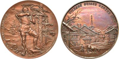 Лот №92,  Швейцария. Кантон Женева. Медаль 1896 года. Стрелковая. Национальный фестиваль стрельбы из арбалета.