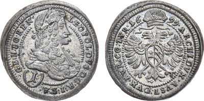 Лот №106,  Священная Римская империя. Австрия. Император Леопольд I Габсбург. 1 крейцер 1699 года.