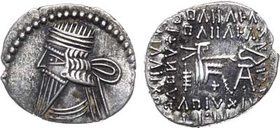 Лот №13,  Парфянское царство. Царь Вологез III. Драхма 105-147 гг.