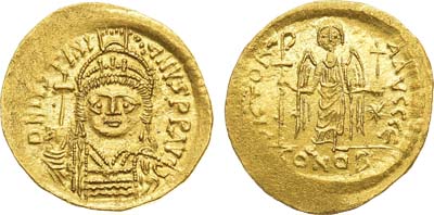 Лот №14,  Византийская империя. Император Юстиниан I. Cолид  527-565 гг.
