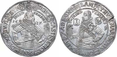 Лот №92,  Священная Римская империя. Герцогство Саксен-Кобург-Айзенах. Герцоги Иоганн Казимир и Иоганн Эрнст. Талер 1627 года.