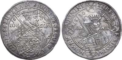 Лот №94,  Священная Римская империя. Курфюршество Саксония. Альбертинская линия. Курфюрст Иоганн Георг I. Талер 1630 года.