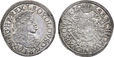 Лот №97,  Священная Римская империя. Австрия. Император Леопольд I Габсбург. 15 крейцеров 1662 года..
