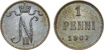 Артикул №22-00508, 1 пенни 1907 года.
