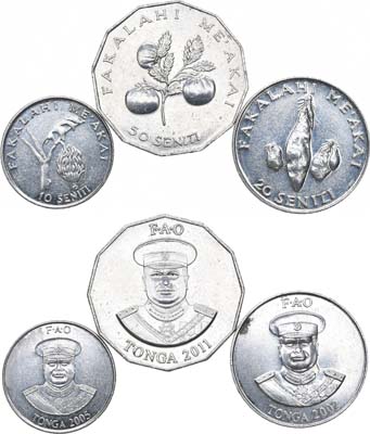 Артикул №22-08790,  Тонга. Сборный лот из 3 монет.