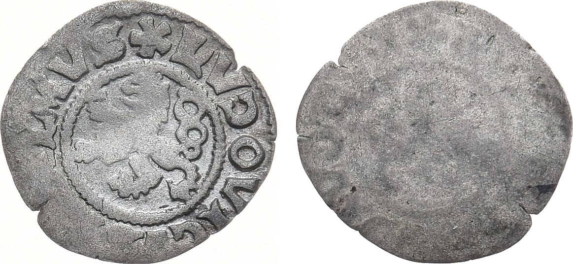 Артикул №23-27953,  Королевство Богемия. Король Людовик II Ягеллон. Пфенниг 1516-1526 гг..