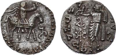 Лот №12,  Индо-Скифия. Царь
Азес II  (35 год до н.э. - 5 год н.э.)
Драхма..
