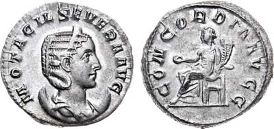 Лот №37,  Римская Империя. 
Отацилия Севера, супруга императора Филиппа I Араба. 
Антониниан 245-247 годов. .
