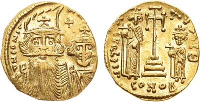 Лот №39,  Византийская империя. 
Император Констант II.
Солид 661-668 годов..