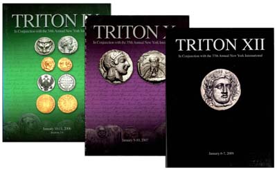 Лот №949,  Лот из 3-х каталогов аукционов TRITON фирмы Classical Numismatic Group , Inc., Нью-Йорк.