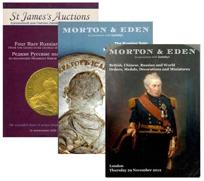 Лот №959,  Лот из 3-х аукционных каталогов английских фирм MORTON & EDEN и ST. JAMES.