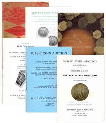 Лот №960,  Лот из 5-ти аукционных каталогов фирмы Schulman Coin & Mint, Inc., Нью-Йорк, 1966-1971гг. и одного фирмы Stacks 1969г..
