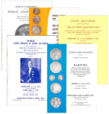 Лот №962,  Лот из 5-ти аукционных каталогов фирмы Schulman Coin & Mint, Inc., Нью-Йорк, 1971-1975гг..