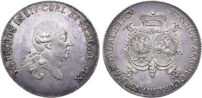 Лот №292, Талер 1780 года. Герцогство Курляндия. Герцог Петр Бирон..