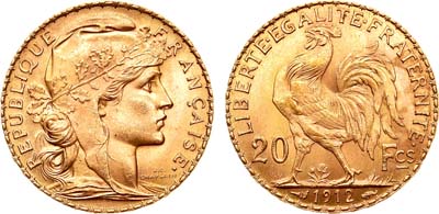 Лот №38,  Французская Республика. 20 франков 1912 года..