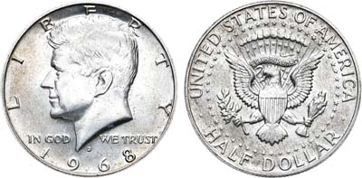 Лот №102,  США. 50 центов 1968 года.