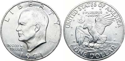 Лот №103,  США. 1 доллар 1971 года. Эйзенхауэр.