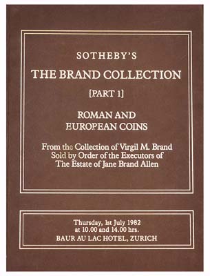 Лот №1126,  Sotheby's, Каталог аукциона. The Brand Collection. (коллекция Вирджила Брандта). Часть I. Римские и европейские монеты.