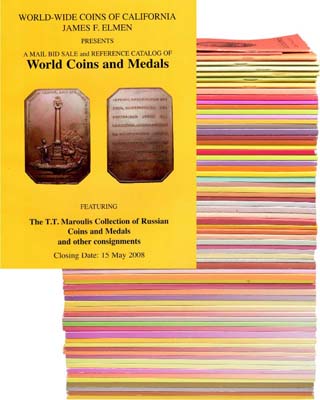 Лот №1135,  Лот из 34 аукционных каталогов фирмы World-Wide Coins of California Джеймса Элмана.