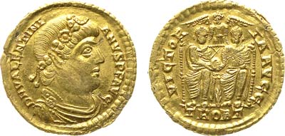 Лот №13,  Римская империя. Император Валентиниан I. Солид 364-375 гг. н.э.