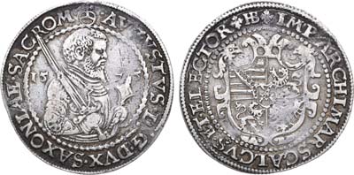 Лот №27,  Германия. Курфюршество Саксония (Альбертинская линия). Курфюрст Август. 1/2 талера 1575 года.