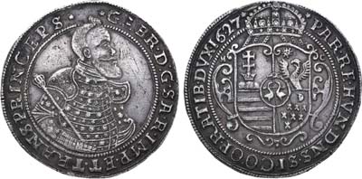 Лот №46,  Княжество Трансильвания. Великий князь Габор Бетлен . Талер 1627 года.