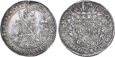 Лот №47,  Германия. Курфюршество Саксония (Альбертинская линия). Курфюрст Иоганн Георг I. Талер 1629 года.