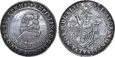 Лот №50,  Королевство Швеция. Королева Кристина. Риксдалер 1642 года.