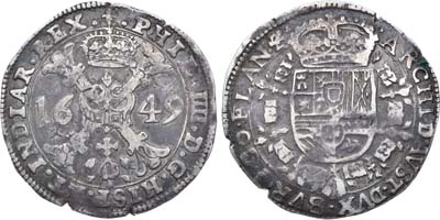 Лот №52,  Испанские Нидерланды. Республика соединённых провинций. Король Филипп IV Испанский. Патагон 1649 года.