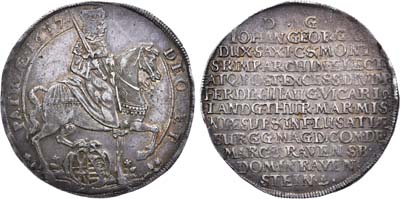 Лот №54,  Германия. Курфюршество Саксония (Альбертинская линия). Курфюрст Иоганн Георг II. Талер 1657 года.