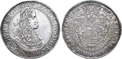 Лот №56,  Священная Римская Империя. Австрия. Дом Габсбургов. Император Леопольд I. Талер 1672 года.