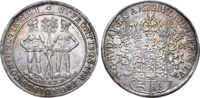 Лот №59,  Германия. Княжество Брауншвейг-Вольфенбюттель. Князья Рудольф Август и Антон Ульрих. Талер 1688 года.