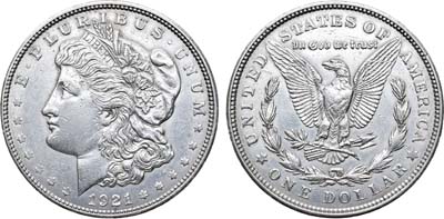 Лот №89,  США. 1 доллар 1921 года.