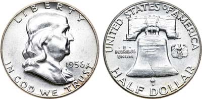 Лот №96,  США. 50 центов 1956 года.