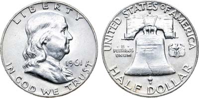 Лот №99,  США. 50 центов 1961 года.