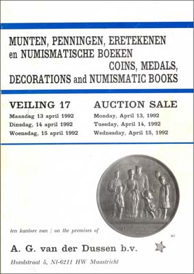 Лот №1207,  A.G. van der Dussen b.v. Каталог аукциона. Coins, Medals, Decorations and numismatic books. (Монеты, медали, ордена и нумизматическая литература), Аукцион 17.