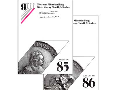 Лот №1212,  Лот из 2 аукционных каталогов фирмы Giessener Münzhandlung Dieter Gorny.