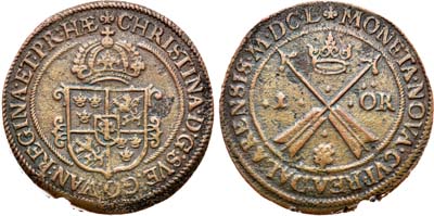 Лот №20,  Швеция. Королевство. Королева Кристина (1632-1654). 1 эре 1640 года.