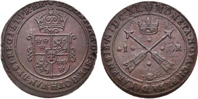 Лот №23,  Швеция. Королевство. Королева Кристина (1632-1654). 1 эре 1650 года.
