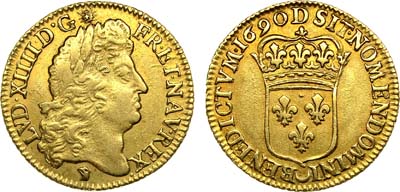 Лот №25,  Франция. Королевство. Король Людовик XIIII. Луидор 1690 года.