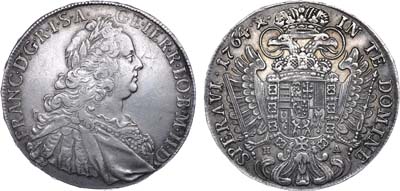 Лот №34,  Священная Римская империя Германской нации. Император Франц I. Талер 1764 года.