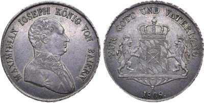 Лот №40,  Германия. Королевство Бавария. Король Максимилиан I Жозеф. Талер 1808 года.