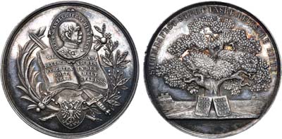 Лот №42,  Германская империя. Медаль 1888 года. В память о речи Отто фон Бисмарка  в Рейхстаге 6 февраля 1888 года.