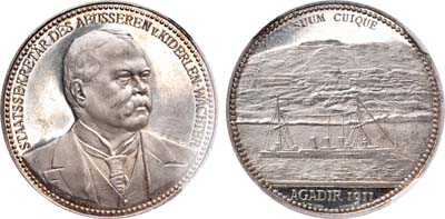 Лот №46,  Германская империя. Медаль в память Агадирского или 2-го марокканского кризиса 1911 года.