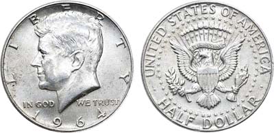 Лот №79,  США. 50 центов 1964 года.